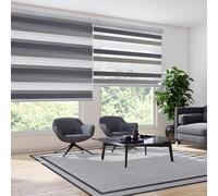 STOR PLANET | Estores Noche y Día Platinum, Estores Enrollables Premium, Acabados en Aluminio, Estores Cocina, Salón, Dormitorio. Persianas enrollables de Máxima Calidad| Tricolor 180x250cm