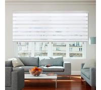 STOR PLANET | Estores Noche y Día Square, Estores Enrollables Premium, Acabados en Aluminio, Estores Cocina, Salón, Dormitorio. Persianas enrollables de Máxima Calidad y Doble Tela | Blanco 80x250cm