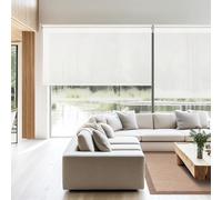 STOR PLANET | Estores Screen Pro Solar, Estores Enrollables Translúcidos, Estor Térmico Aislante, Stores Ventanas Salon Grandes, Estores Cocina, hasta 240cm Ancho | Nieve 240x180cm