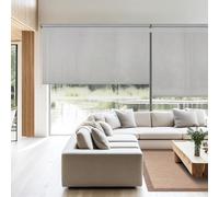 STOR PLANET | Estores Screen Pro Solar, Estores Enrollables Translúcidos, Estor Térmico Aislante, Stores Ventanas Salon Grandes, Estores Cocina, hasta 240cm Ancho | Gris 240x180cm
