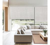 STOR PLANET | Estores Screen Pro Solar, Estores Enrollables Translúcidos, Estor Térmico Aislante, Stores Ventanas Salon Grandes, Estores hasta 240cm Ancho | Textura Gris 140x250cm