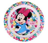 Stor Plato Infantil Original de Minnie Mouse de Disney en plástico Apto para Uso alimentario, Apto para microondas, Lavable y Reutilizable.