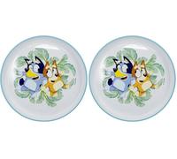 Stor Plato infantil reutilizable bicolor con base antideslizante de Bluey (Paquete de 2)