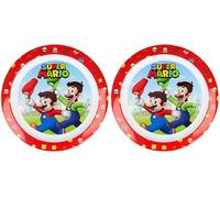 Stor Plato infantil reutilizable de plástico apto para microondas de Super Mario (Paquete de 2)
