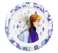 Stor Plato plano infantil Frozen de Disney, en plástico sin BPA, apto para microondas, lavable y reutilizable