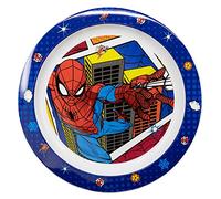 Stor Plato plano infantil Marvel Spiderman, de plástico sin BPA, apto para microondas, lavable y reutilizable