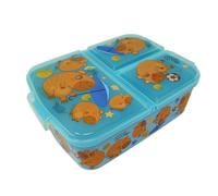 Stor Sandwichera Multiple, Fiambrera para Niños y Niñas, Lonchera Porta Alimentos Escolar para Snacks, Almuerzos y Meriendas, con 3 Divisiones, Ligera y Fácil de Limpiar 18,5x14x6cm (Capibara)