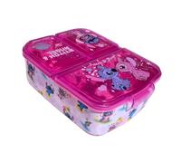 Stor, Sandwichera Stitch y Angel, Fiambrera para Niñas, Lonchera Porta Alimentos Escolar para Snacks, Almuerzos y Meriendas, con 3 Divisiones, Ligera y Fácil de Limpiar Reutilizable (Kawaii) 17x14x5Cm