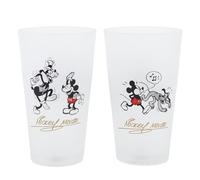 Stor Juego de 2 Vasos de Agua de Cristal de 490 ml de Mickey Mouse