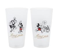 Stor Juego de 2 Vasos de Agua de Cristal de 490 ml de Mickey Mouse