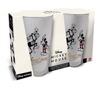 Stor Juego de 2 Vasos de Agua de Cristal de 490 ml de Mickey Mouse