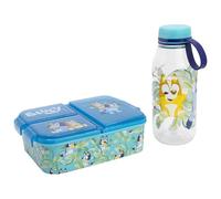 Stor Set Botella y Fiambrera Bluey - Botella Aventura Ecozen 650ml y Sandwichera 3 Compartimentos - Set Merienda Escolar Infantil