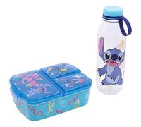 Stor Set Botella y Fiambrera Stitch - Botella Aventura Ecozen 650ml y Sandwichera 3 Compartimentos - Set Merienda Escolar Infantil