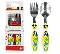 Stor Set Cubiertos Metalicos 2 Unid. Mickey Mouse - Disney - Watercolors, Negro, 2 Unidad