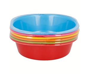 Stor Set de 6 cuencos de picnic de polipropileno Ø 14 cm en colores - Cuencos de plástico reutilizables para camping, excursiones y catering al aire libre, aptos para microondas y lavavajillas