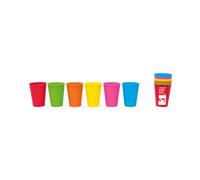 Stor Set de 6 vasos de picnic de polipropileno 260 ml en colores - Vasos de plástico reutilizables para camping, excursiones y comidas al aire libre, aptos para microondas y lavavajillas