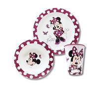 Stor Set de Vajilla Infantil Minnie Mouse para Niñas - Plato, Cuenco y Vaso Infantiles - Set de Vajilla para Desayuno, Almuerzo y Cena - Reutilizable y sin BPA