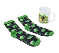 Stor Set Taza Cerámica 325ml y Calcetines Minecraft - Caja Regalo Original - Desayuno y Complemento Textil para Niños