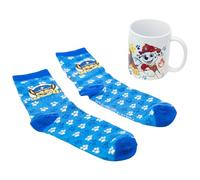 Stor Set Taza Cerámica 325ml y Calcetines Patrulla Canina - Caja Regalo Original - Desayuno y Complemento Textil para Niños