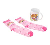 Stor Set Taza Cerámica 325ml y Calcetines Patrulla Canina - Caja Regalo Original - Desayuno y Complemento Textil para Niños