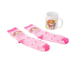 Stor Set Taza Cerámica 325ml y Calcetines Patrulla Canina - Caja Regalo Original - Desayuno y Complemento Textil para Niños