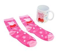 Stor set taza cerámica 325ml y calcetines peppa pig - caja regalo ori