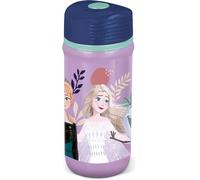 STOR Tataway Botella de plástico infantil Disney Elsa Anna Olaf de 390 ml en color lila y morado con cierre antigoteo