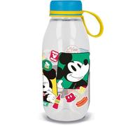 STOR Tataway Botella tritan infantil transparente Disney Ecozen Mickey Mouse Mickey Mouse 460 ml con tapa y asa de silicona