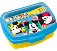 STOR Tataway Sandwichería infantil de Mickey Mouse de Disney con cubiertos, sin BPA, de plástico lavable y reutilizable