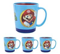 Stor Taza antivuelco de plástico 410 ml de Super Mario (Paquete de 4)