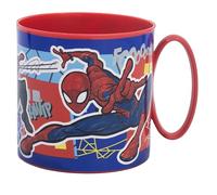 Taza infantil de plástico reutilizable para microondas de 390 ml de Spiderman