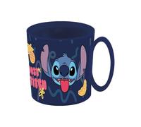 Taza infantil de plástico reutilizable para microondas de 390 ml de Stitch