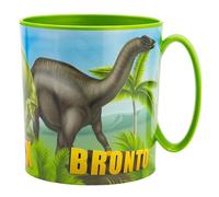 Taza infantil de plástico reutilizable para microondas de 390 ml de Dinosaurios