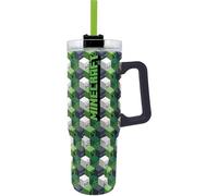 Stor Taza Termo Grande con Pajita Minecraft 920ml Acero Inoxidable Doble Pared - Vaso para Llevar Reutilizable con Asa y Tapa