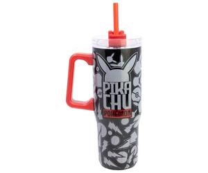 Stor Taza Termo Grande con Pajita Pokémon 920ml Acero Inoxidable Doble Pared - Vaso para Llevar Reutilizable con Asa y Tapa