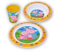 Stor Vajilla Infantil Peppa Pig - Set de 5 Piezas con Plato, Cuenco, Vaso, Tenedor y Cuchara - Plástico sin BPA y Reutilizable - Vajilla Colorida para Niños a partir de 4 Años