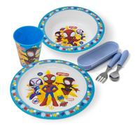 Stor Vajilla Infantil Spiderman - Set de 5 Piezas con Plato, Bol, Vaso y Cubiertos - Vajilla para Niños Reutilizable y Libre de BPA - Juego de Platos Infantiles Regalo para Niños y Niñas