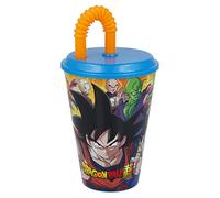 Stor S.L. Vaso infantil reutilizable Dragon Ball 430 ml con tapa y pajita