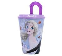 Stor Vaso Infantil Reutilizable con Tapa y Pajita de 430 ml de Frozen