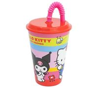 Stor Vaso Infantil Reutilizable con Tapa y Pajita de 430 ml de Hello Kitty and Fiends