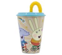 Stor Vaso Infantil Reutilizable con Tapa y Pajita de 430 ml de Peppa Pig