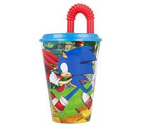 Copo 430 ML com Tampa e Palha - Sonic the Hedgehog