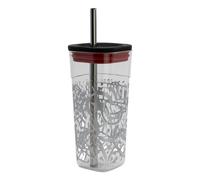 Stor Vaso Cube Alto de plástico con pajita de acero inoxidable – 540 ml – Marvel