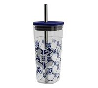 Stor Vaso Cube Alto de plástico con Pajita de Acero Inoxidable - 540 ml de Harry Potter