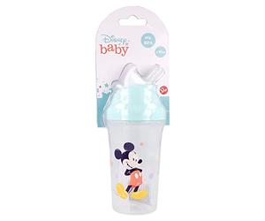 Stor Vaso infantil con pajita flexible con diseño de Mickey Mouse de Disney, 295 ml, sin BPA, lavable y reutilizable