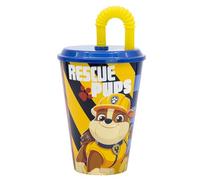 Stor Vaso Infantil con Tapa y Pajita Patrulla Canina 430ml - Vaso de Plástico Resistente para Niños - Sin Derrames