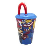 Stor Vaso Infantil Reutilizable con Tapa y Pajita de 430 ml de Los Vengadores - Marvel
