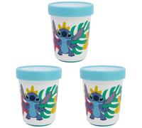 Stor Vaso Infantil Reutilizable Bicolor con Base Antideslizante de 260 ml de Stitch (Paquete de 3)
