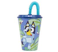 Stor Vaso Infantil Reutilizable con Tapa y Pajita de 430 ml de Bluey