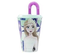 Stor Vaso Infantil Reutilizable con Tapa y Pajita de 430 ml de Frozen